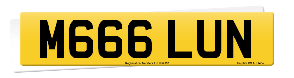 Registration number M666 LUN